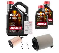 Febi Controllo Set 7L Motul 8100 x-Pulire 0W-30 per VW Caddy III Scatola 2.0