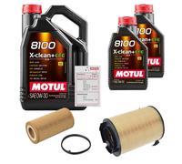 Febi Controllo Set 7L Motul 8100 x-Pulire 0W-30 per VW EOS 2.0 FSI Golf A V