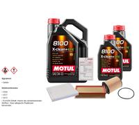 Febi Controllo Set 7L Motul 8100 x-Pulire 0W-30 per VW Multivan Di V 3.2