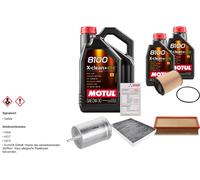 Febi Controllo Set 7L Motul 8100 x-Pulire 0W-30 per VW Multivan V Per 3.2