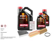 FEBI Controllo set 7L MOTUL 8100 X-PULIRE 0W-30 per VW Passat Variant 2.0 FSI