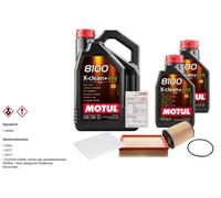 Febi Controllo Set 7L Motul 8100 x-Pulire 0W-30 per VW Passat Variant 2.3