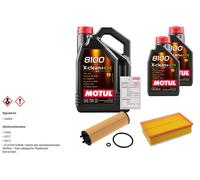 Febi Controllo Set 7L Motul 8100 x-Pulire 0W-30 per VW Passat Variante 2.0