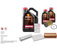 Febi Controllo Set 7L Motul 8100 x-Pulire 0W-30 per VW Transporter VI Cassone