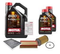Febi Controllo Set 7L Motul 8100 x-Pulire Efe 5W-30 per Per VW Multivan VI