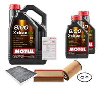 Febi Controllo Set 7L Motul 8100 x-Pulire Efe 5W-30 per VW Multivan V Per 2.0