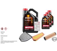 Febi Controllo Set 8L di Motul 8100 x-Pulire 0W-30 per Mercedes-Benz
