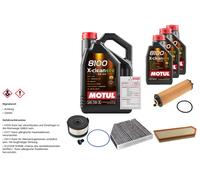 Febi Controllo Set 8L di Motul 8100 x-Pulire Efe 5W-30 per Mercedes-Benz
