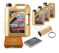 FEBI Controllo Set 8L LIQUI MOLY 10W-40 Leichtlauf Per Audi A4 Cabriolet