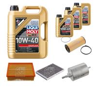 FEBI Controllo Set 8L LIQUI MOLY 10W-40 Leichtlauf Per Audi A4 Cabriolet