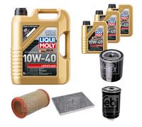 FEBI Controllo Set 8L LIQUI MOLY 10W-40 Leichtlauf Per Lancia Kappa 838A 2.4