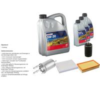 Febi Controllo Set 8L Longlife Plus 5W-30 per VW Multivan VI Sgf Sgm Firm