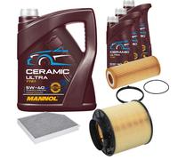Febi Controllo Set 8L mannol Ceramica 5W-40 per Audi A5 Cabriolet S5 Quattro