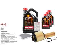 FEBI Controllo Set 8L MOTUL 8100 X-CESS 5W-40 Per Audi A5 Cabriolet S5