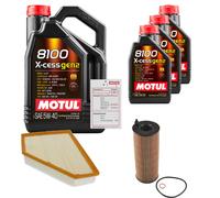 FEBI Controllo Set 8L MOTUL 8100 X-CESS 5W-40 Per BMW 3er Touring 318d