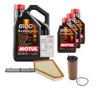 FEBI Controllo Set 8L MOTUL 8100 X-CESS 5W-40 Per BMW 3er Touring 318d
