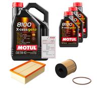 FEBI Controllo Set 8L MOTUL 8100 X-CESS 5W-40 Per Citroën C4 Picasso I 2.0