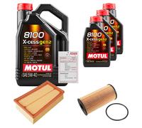 FEBI Controllo Set 8L MOTUL 8100 X-CESS 5W-40 Per Nissan Qashqai +2 I 2.0