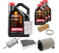 FEBI Controllo Set 8L MOTUL 8100 X-CLEAN 0W-30 Per Audi A3 Sportback 2.0 FSI