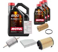 FEBI Controllo Set 8L MOTUL 8100 X-CLEAN 0W-30 Per Audi A3 Sportback 2.0 FSI