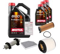 FEBI Controllo Set 8L MOTUL 8100 X-CLEAN 0W-30 Per Audi A4 Avant 3.0 TDI