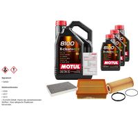 FEBI Controllo Set 8L MOTUL 8100 X-CLEAN 0W-30 Per Audi A4 Cabriolet 3.2 FSI