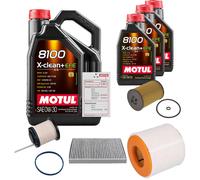 FEBI Controllo Set 8L MOTUL 8100 X-CLEAN 0W-30 Per Audi A6 40 TDI Mild