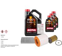 FEBI Controllo Set 8L MOTUL 8100 X-CLEAN 0W-30 Per Audi A6 40 TDI Mild