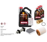 FEBI Controllo Set 8L MOTUL 8100 X-CLEAN 0W-30 Per Audi A6 Allroad 3.0 TDI