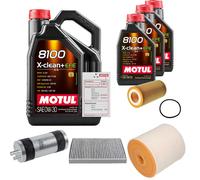 FEBI Controllo Set 8L MOTUL 8100 X-CLEAN 0W-30 Per Audi A6 Avant 3.0 50 TDI