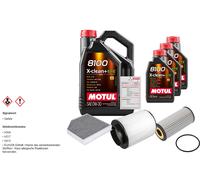 FEBI Controllo Set 8L MOTUL 8100 X-CLEAN 0W-30 Per Audi A8 2.0 TFSI Quattro