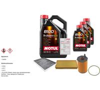 FEBI Controllo Set 8L MOTUL 8100 X-CLEAN 0W-30 Per Audi Q7 3.0 TDI Quattro