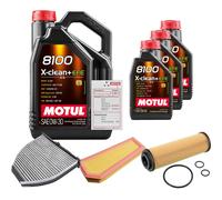 FEBI Controllo Set 8L MOTUL 8100 X-CLEAN 0W-30 Per Mercedes-Benz C-Klasse