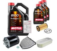 FEBI Controllo Set 8L MOTUL 8100 X-CLEAN 0W-30 Per Mercedes-Benz C-Klasse