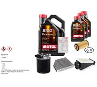 FEBI Controllo set 8L MOTUL 8100 X-CLEAN 0W-30 per Mercedes-Benz classe C