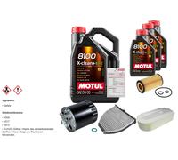 FEBI Controllo set 8L MOTUL 8100 X-CLEAN 0W-30 per Mercedes-Benz classe C
