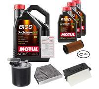 FEBI Controllo set 8L MOTUL 8100 X-CLEAN 0W-30 per Mercedes-Benz classe E
