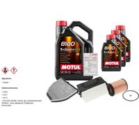 FEBI Controllo set 8L MOTUL 8100 X-CLEAN 0W-30 per Mercedes-Benz classe E