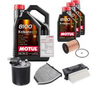 FEBI Controllo Set 8L MOTUL 8100 X-CLEAN 0W-30 Per Mercedes-Benz E-Klasse
