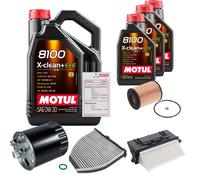 FEBI Controllo Set 8L MOTUL 8100 X-CLEAN 0W-30 Per Mercedes-Benz E-Klasse
