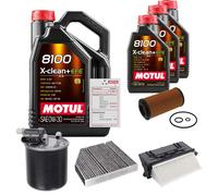 FEBI Controllo Set 8L MOTUL 8100 X-CLEAN 0W-30 Per Mercedes-Benz E-Klasse