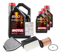 FEBI Controllo Set 8L MOTUL 8100 X-CLEAN 0W-30 Per Mercedes-Benz E-Klasse