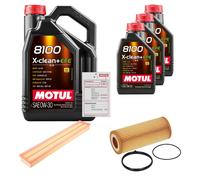 FEBI Controllo Set 8L MOTUL 8100 X-CLEAN 0W-30 Per Porsche Panamera 3.0 S
