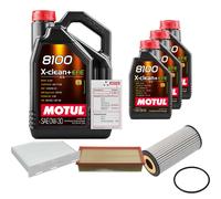 FEBI Controllo Set 8L MOTUL 8100 X-CLEAN 0W-30 Per VW Beetle Cabriolet 2.0