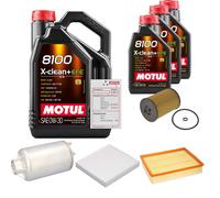 FEBI Controllo Set 8L MOTUL 8100 X-CLEAN 0W-30 Per VW Crafter Kasten 2.0 TDI