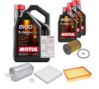 FEBI Controllo Set 8L MOTUL 8100 X-CLEAN 0W-30 Per VW Crafter Kasten 2.0 TDI