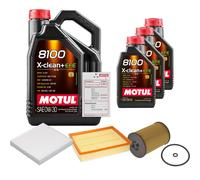 FEBI Controllo Set 8L MOTUL 8100 X-CLEAN 0W-30 Per VW Crafter Kasten 2.0 TDI