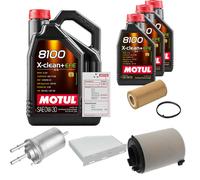 FEBI Controllo Set 8L MOTUL 8100 X-CLEAN 0W-30 Per VW EOS 2.0 FSI Golf V