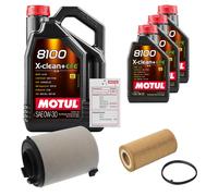 FEBI Controllo set 8L MOTUL 8100 X-CLEAN 0W-30 per VW EOS 2.0 FSI Golf V