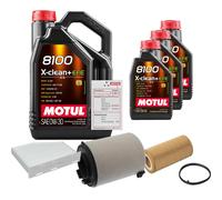 FEBI Controllo Set 8L MOTUL 8100 X-CLEAN 0W-30 Per VW EOS 2.0 FSI Golf V